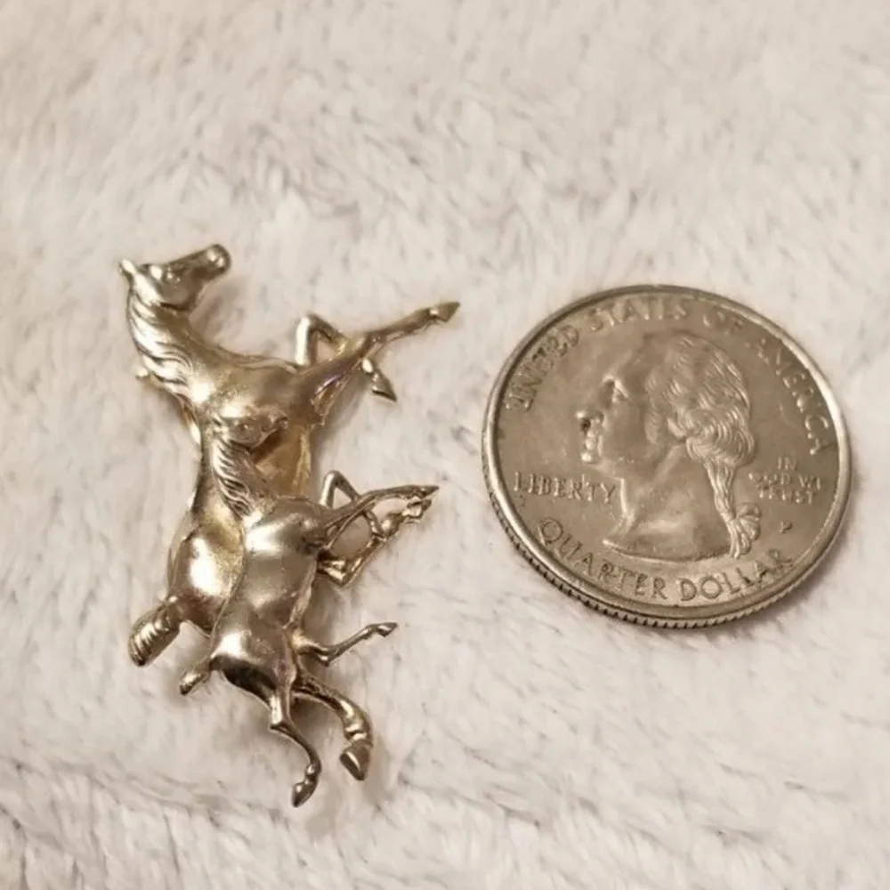 RARE Equestrian Vintage Sterling Silver Brooch